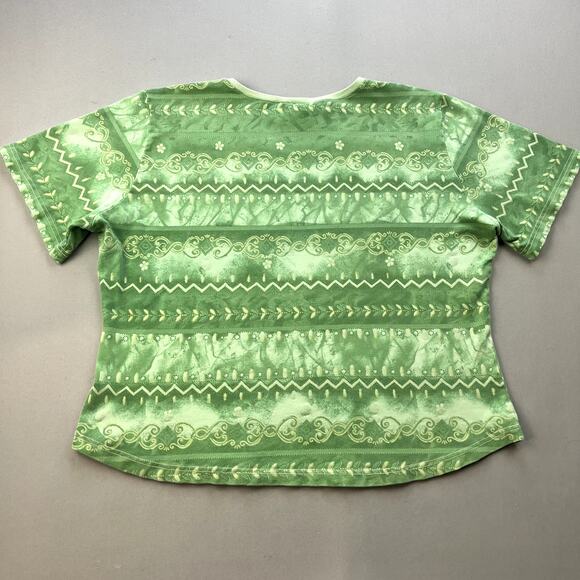 Vintage Gramicci T-Shirt Women XL Green Nature Floral Paisley Pattern Hiking 90s - Picture 3 of 9